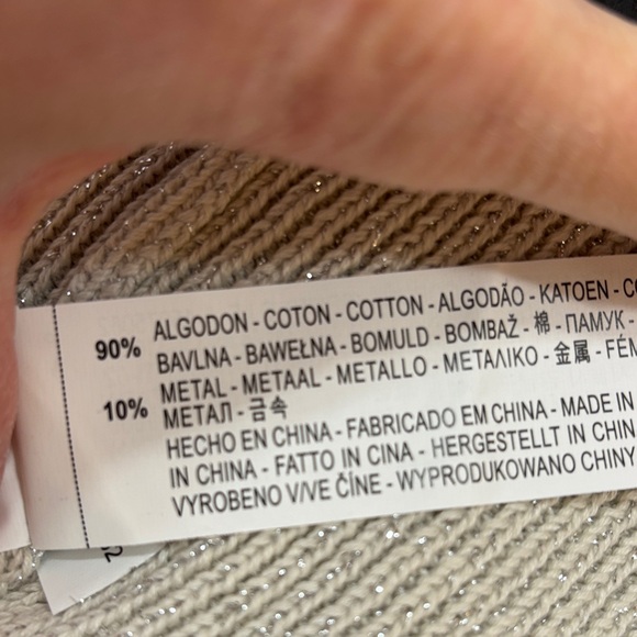 Next Zara Ribbed Knit Dress - Cream Metallic Thread. - Picture 5 of 6